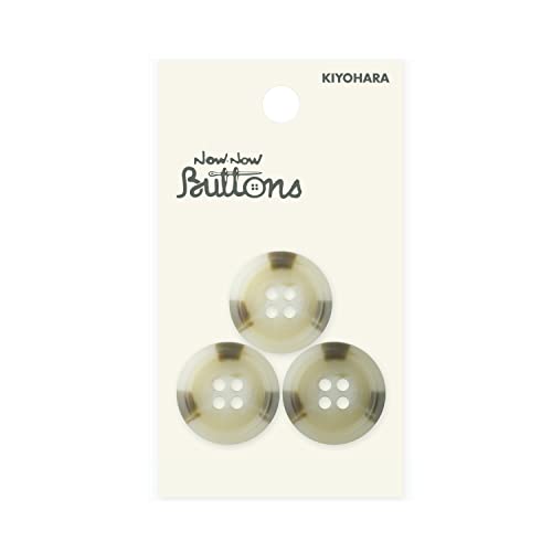 KIYOHARA ナウナウボタン 水牛調ボタン 4つ穴 3個入り 直径20mm ベージュ NWN2482
