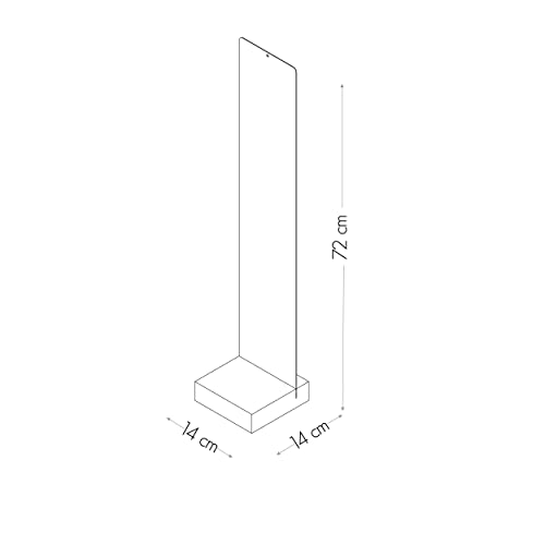 KalaMitica Placa Metálica, 14x70 cm con Base de Madera, Antracita