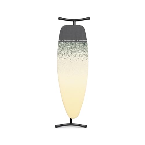 Brabantia - Ironing Board D - Heat Resistant Steam Iron Zone - Adjustable Height - Non-Slip Rubber Feet - 100% Fairtrade Cotton Cover with Foam Layer - Foldable XL Unit - New Dawn - Size D (135x45 cm)