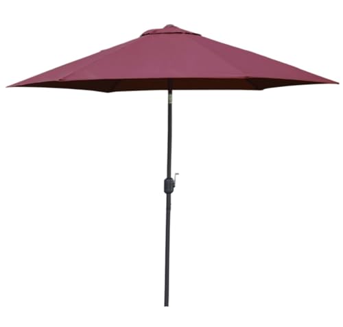 Parasol de terrasse rouge en toile résistante pour table de jardin et marché