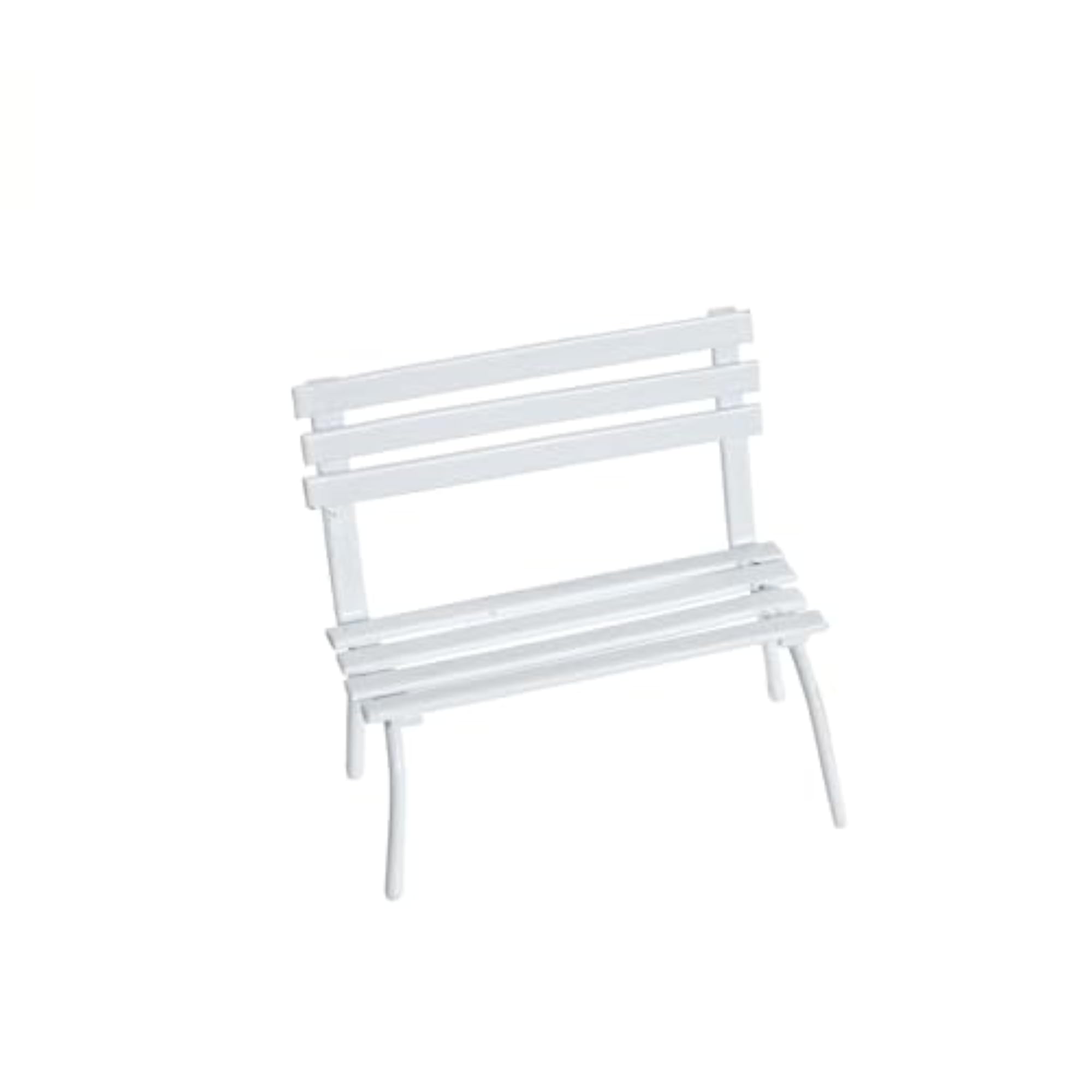Decorative Slatted Metal Bench Tabletop, White Finish