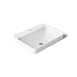 Kohler K-2660-1-0 Vox Rectangle Vessel with Faucet Deck, White
