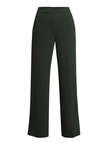 Image of VERO Moda Women's Relaxed 'Desk-to-Dinner' Straight Fit High Rise Stretch Formal Trousers | Formal Pants for Women