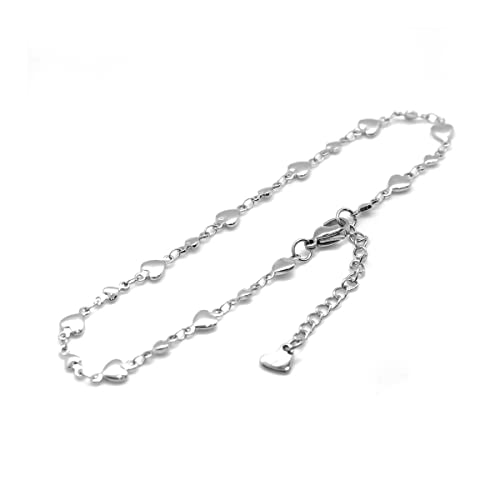 Cavigliera in acciaio inossidabile 304, colore argento, catena a maglie per donne, moda estiva per spiaggia, accessorio...