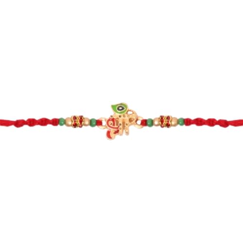 Image of I Jewels Traditional Peacock Feather Designer Rakhi for Men Boys Brother Roli Chawal & Raksha Bandhan Card