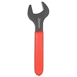 sourcing map Single Open End Wrench 26mm Metric 15 Degree Offset Angle U-Shaped Open Ended Spanner Small Flat Head Blackening Wrench with Red Shank for Automotive Repair Furniture Assembly