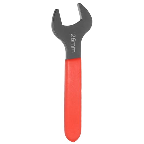 QUARKZMAN Chiavi Inglesi 26mm Metrica, Chiave Aperta Singola Angolo di Sfalsamento 15 Gradi, Piccola Chiave Inglese a Forchetta a Forma di U Gambo Rosso per Riparazione Auto, Mobili