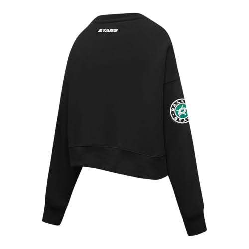 Sudadera NHL Classic Chenille de mujer con cuello redondo de algodón negro cómodo talla L 5