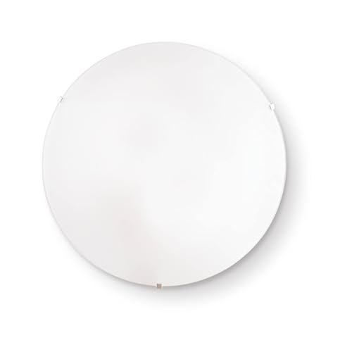 IDEAL LUX Lampada da soffitto SIMPLY PL2, Plafone, Luminaria a soffitto, Luce per soffitto, 30x30h12 cm, Bianco
