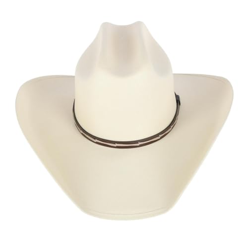 CTM Men's Western Canvas Hat with Leather Hatband, Medium, Canvas