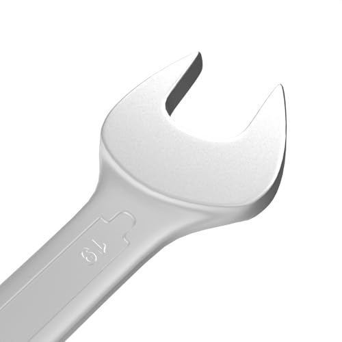 Image of Groz Combination Spanner 19 mm, Length 230 mm | DIN 3113 Standards | Chrome Vanadium, Matt Satin Chrome Combination Wrench Tool | CSP /DIN /19G