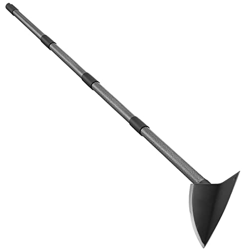 SANDEGOO Hoe Garden Tool,60 Inch Garden Hoe Triangle Gardening Hoe with Sharp Blade for Digging,Weeding,Cutting and Loosing Soil,Adjustable Length Metal Handle (5 FT)