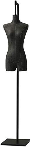 Tailors Schaufensterpuppe Weibliche Schaufensterpuppe Torso Körperanzeige Kleidung Kleiderform Stativ Stabil Höhenverstellbares Metall, 2 Farben (Color : Black) Cover