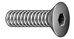 M3-0.5 x 22 mm. Black Oxide 10.9 Steel Flat Socket Head Cap Screw, 100 pk.