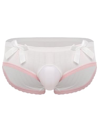 Hularka Mens Sissy Lace Panties Low Rise Bulge Pouch Briefs Underwear Crossdresser Underpants