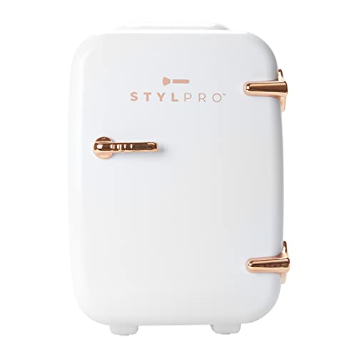 stylPro Mini Beauty Fridge (4 Liter/6 can): AC/DC Portable Thermoelectric Cooler and Warmer for Skincare, Nail Polish, Serums, Creams, Moisturizers, Toners, Sunscreen and Home Items