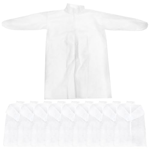 Alipis Bata Paquete de 10 Piezas de Tela No Tejida para Reutilizable Cómoda y Protectora Manga Larga Varios Estilos para Trabajo en Procesamiento de Alimentos y Pintura Varios Estilos