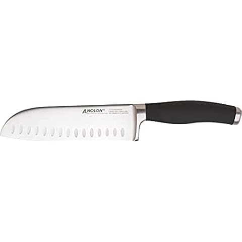 Anolon Advanced Soft Grip Santoku Knife, Black, 12 cm Cover