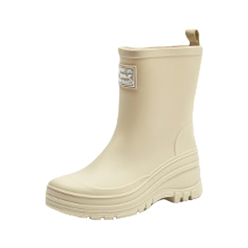 Bottes en caoutchouc mi-hautes antidérapantes et légères pour femme