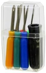 Precision Smalll Screwdriver Set, 6-Piece Flat & Phillips, with Handle, Case & Stand, Japan