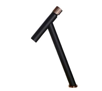 Robinet de salle de bains en laiton mitigeur eau chaude et froide pour lavabo gris fusil