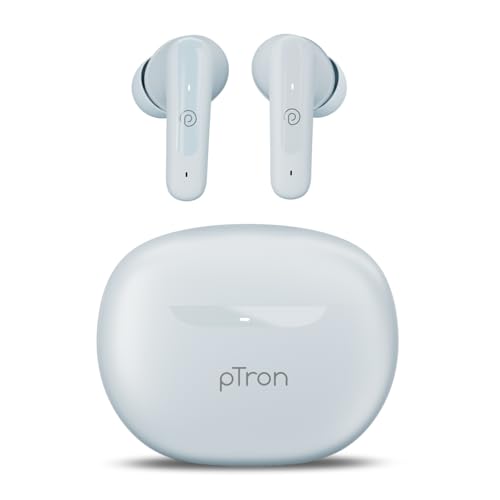 pTron Bassbuds Astra in-Ear TWS Earbuds w/Stereo Sound, 34Hrs Playtime, Stereo Calls, Custom EQ, Mobile App, BTv5.3 Headphones, Touch Control, Voice Assistant, Type C Charging & IPX4 (Grey)