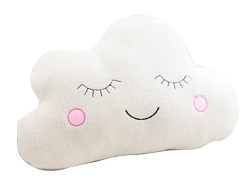 Image of Uewidiod Star Pillow Moon Cloud freshroom Decoration Home Cushion Bed Pillow (Clouds 21.5*17.7inch/55*45cm, White)
