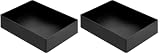 Amazon Basics Rettangolare Plastic Organizer - Vaschetta portaoggetti, 23.8 x 17 x 5 cm, nero (Confezione da 2)