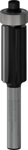 Image of BOSCH PRO Router Bit Bottom Bearing Flush Trim | O1 /2''xL1''xS1 /4 | Engineered for Professionals | Clean, Precise Cuts in Wood & Composites | Long-Lasting Carbide Blade | Universal Fit