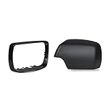 Carcasa del espejo retrovisor Adecuado B-M-W E53 X5 2000 2001 2002 2003 2004 2005 2006 Lado del conductor izquierdo Vista posterior de la cubierta del espejo Cap + anillo de ajuste (color: negro) negr