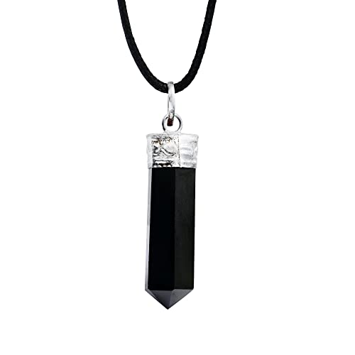 Black Tourmaline - Crystal Necklace - Healing Pendant Necklace –Protection Negative Energy Cleanser Authentic Stone Chakra Healing Charm Natural Stress Aid Soothe Mind Emotions #TOP4
