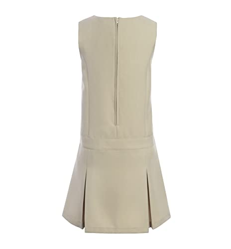 Tommy Hilfiger Girls Fully Lined, Timeless Solid Jumper Dress US 3T, Khaki2