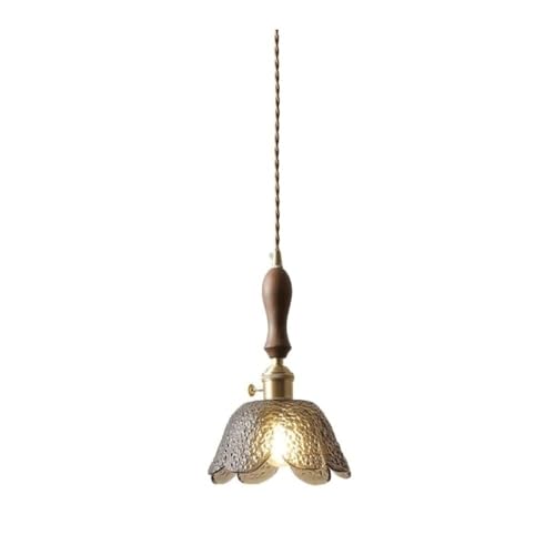 Suspension en verre floral gris fumé au style milieu du siècle