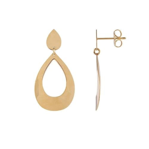 Vidal & Vidal Pendientes Vicky plata de ley 925 chapado oro 18kt largos liso