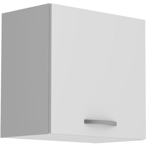 Meuble Haut De Rangement 1 Porte - L 60 X P 35,6 X H 57,9 Cm - Gamme Eko - Blanc