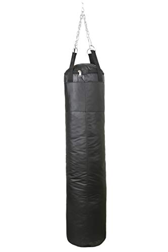Image of IWIN Our Black Unfilled Heavy SRF Synthetic Leather Punch Bag Boxing MMA Sparring Punching Training ickboxing MuDay Thai with Hanging Chain,Hand Wraps(Boxing Tape) (5 Feet)