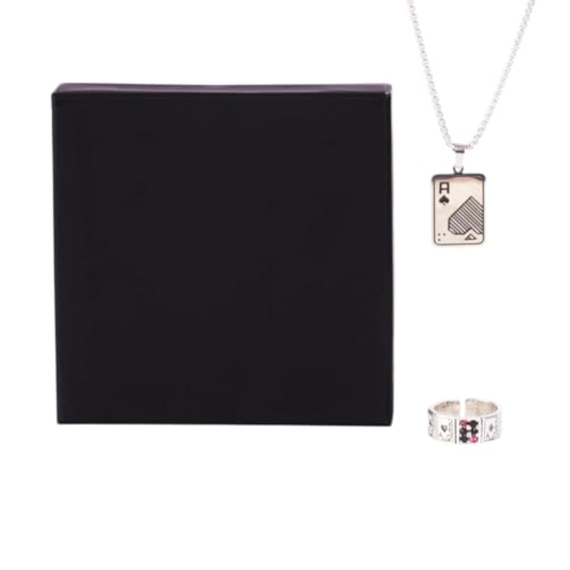 Stylish Ace Chain and Fortune's Card Ring Combo for Men