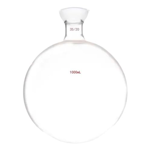 Borosilicate Glass Receiving Flask Heavy Wall Spherical Joint Round Bottom Rotary Evaporator Receiving Flask with 35/20 Ground Joint 1000ml