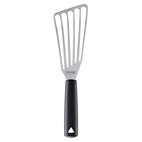 triangle Turner - Flexible Stainless Steel Spatula - Ultra-Thin Edge for Flipping Fish & Delicate Foods - GreenGrip Handle - Dishwasher Safe