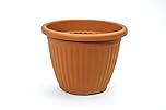 Tamersgifts Terracotta Plastic Planter 45cm Round Garden Plant Pot, Extra Large Floor Pot 31 Litre Capacity