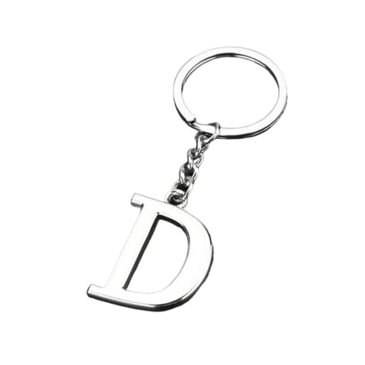 Genérico Llavero Letra D de Metal - Llaveros de Inicial Nombre D de color Plata - Llavero con letra d para regalo - Llavero unisex para hombre y mujer