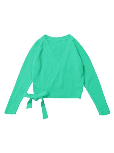 Kids Girls Ballet Dance Knit Wrap Sweater Cardigan Classic Long Sleeve Ballerina Warm-up Tops3