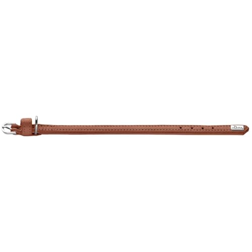 Hunter Hundehalsband SOHO MINI, Farbe: Cognac, Rindsleder, weich & geschmeidig, fellschonend, leicht, für kleine Hunde & Welpen, Made in Germany, Größe: 27