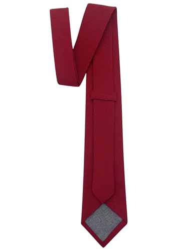 Image of Kebocis Mens Solid Color Cotton Necktie for Men
