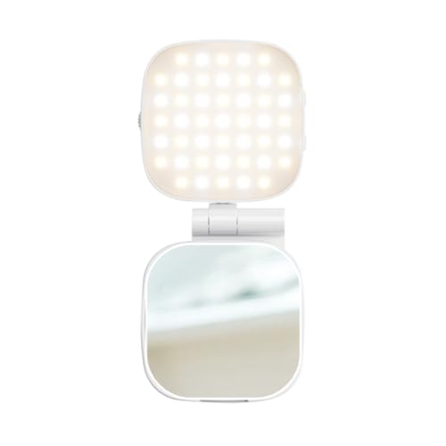 Gshield Iluminador LED e Suporte de Mesa Hybrid Ring Light com Espelho, Compatível com Magsafe para Celular, Controle de Brilho e USB-C Recarregável