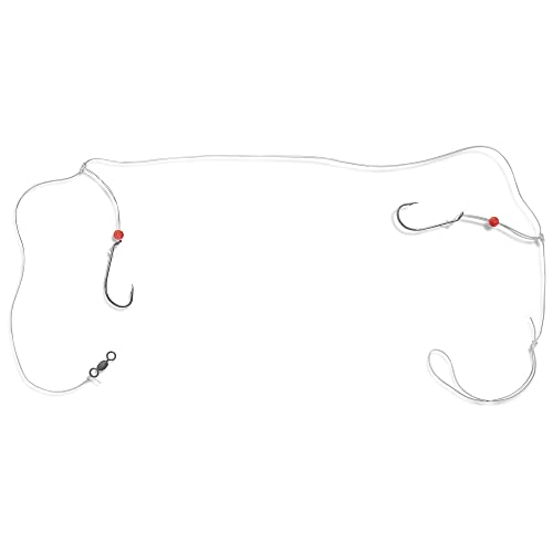 Uncle Mo’s Tackle - 10 Pack Sea Bass Rigs For Saltwater - Hi/Lo – Mustad Size 3/0 Bait Hook - 60Lb Heavy Duty - Hand Tied - Fluke & Porgy - Croaker Rigs - 80Lb Swivel & Sinker Loop At The Bottom #TOP6