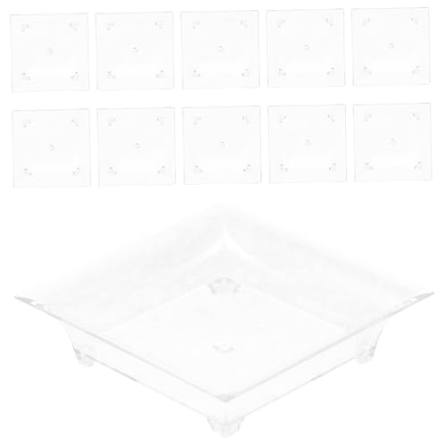 HIAKDOFT 25個使い捨て入りデザートトレイ 透明プラスチック製アイスクリー