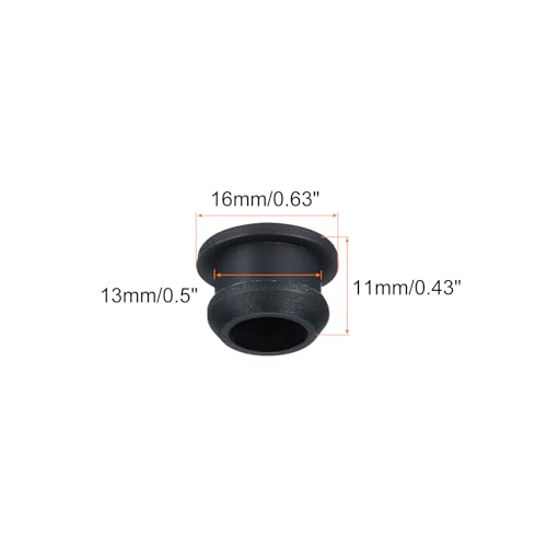 Image of Snap in Locking Hole Plugs Rubber Panel Seal Cover Drilled Silicone Caps, [for Kitchen Rubber, Waterproof Sealing Plugs] - 13mm /0.5in /Black /6Pcs