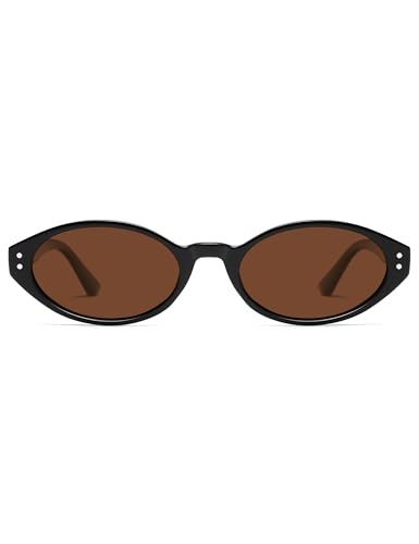 Retro Oval Polarized Sunglasses for Women Chic Cat Eye Trendy 90s Shades UV400 Protection AP3743