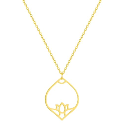 Collier lotus pour femmes et bijoux rétro en argent élégants de style bohème chic européen